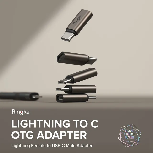 【Ringke】Apple Lightning 轉 Type C OTG 轉接頭(2入)
