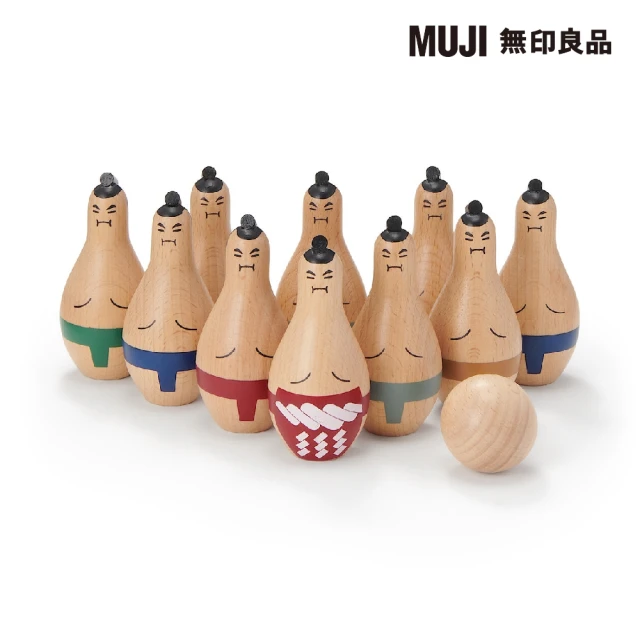 MUJI 無印良品 期間限定/木製保齡球玩具/相撲