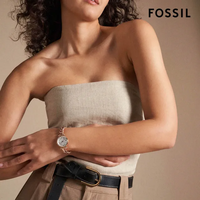 【FOSSIL】Carlie系列 羅馬時刻手鍊式女錶 不鏽鋼錶帶指針手錶 28MM (多色可選)