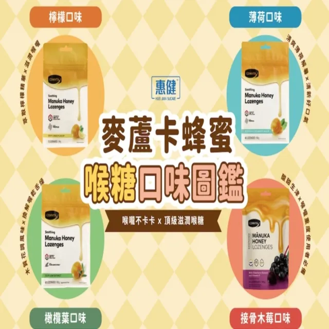 【Comvita 康維他】麥蘆卡蜂蜜潤喉糖檸檬口味(500公克經濟包)