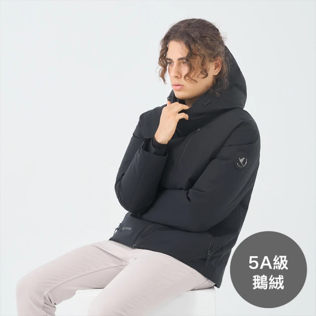 GIORDANO 佐丹奴 男裝5A級鵝絨連帽外套(09 標誌黑)