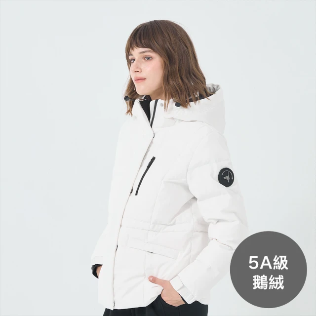 GIORDANO 佐丹奴 女裝5A級鵝絨連帽外套(16 皎潔雪白)