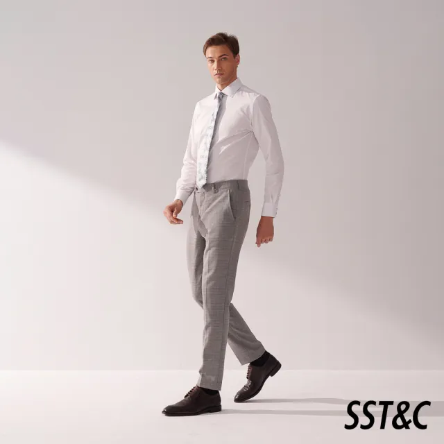 【SST&C】男裝 可機洗系列灰色紋理裁縫西裝褲00022409006(換季65折)