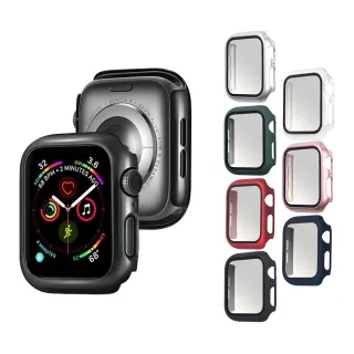 【RedMoon】APPLE Watch S10/9/8/7 9H鋼化玻璃+PC全包覆雙料防摔保護殼 41/42/45/46mm(Series10/S9/S8/S7)