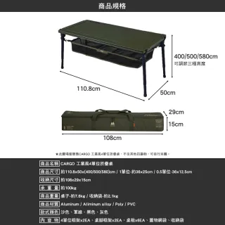 【Cargo】工業風4單位露營桌(桌板 IGT 單位桌 置物網袋 露營 逐露天下)