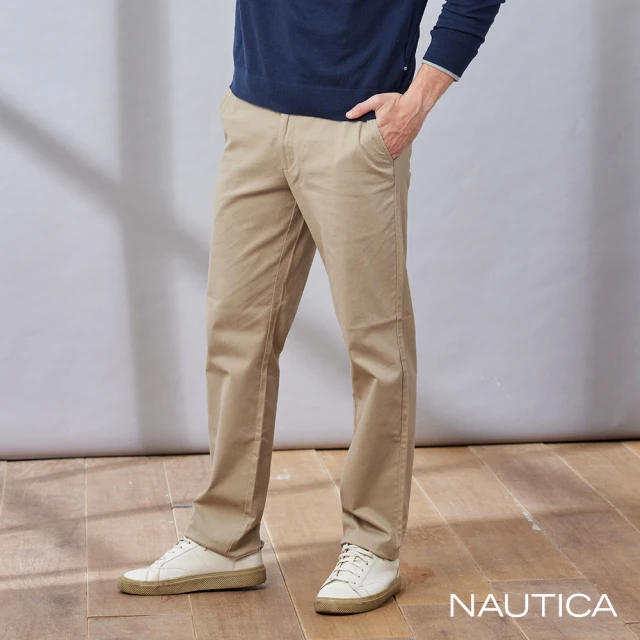 NAUTICA 男裝 百搭素面休閒長褲(卡其色)