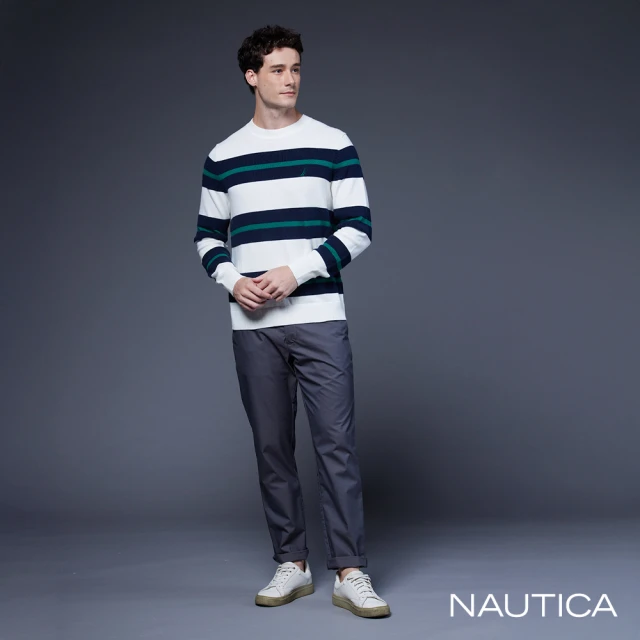 NAUTICA 男裝 防潑水素面休閒長褲(灰色)