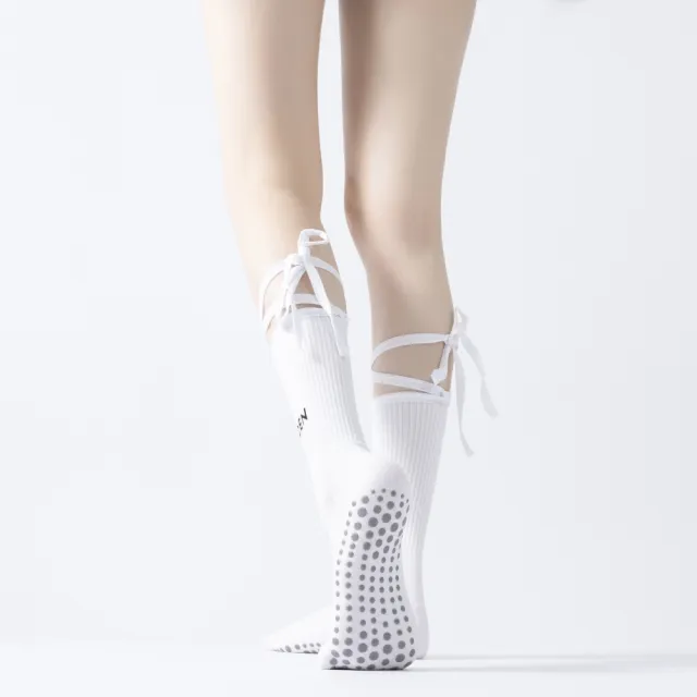 【BODYAIR】任4入 美腿蝴蝶結交叉綁帶瑜珈襪(透氣.舞蹈.運動.健身.慢跑.運動襪)