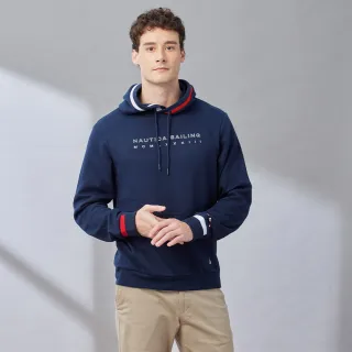 【NAUTICA】男裝 簡約時尚撞色連帽(藍色)