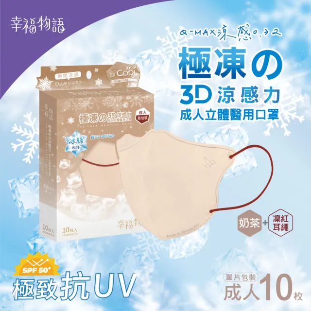 【Injoyyi 幸福物語】極凍舘3D立體醫療口罩10片/盒x4盒(瞬間涼感 成人、XL雙尺寸)