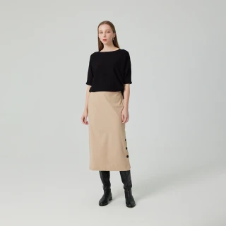 【giordano ladies】單邊墜釦中長裙(02464506)