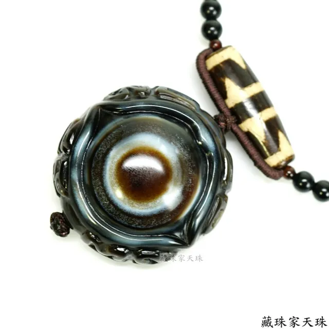 【藏珠家】精品50mm財咒天眼+虎牙天珠項鍊