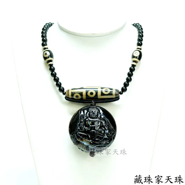 【藏珠家】精品53mm文殊菩薩+財咒天眼+大九眼天眼天珠項鍊