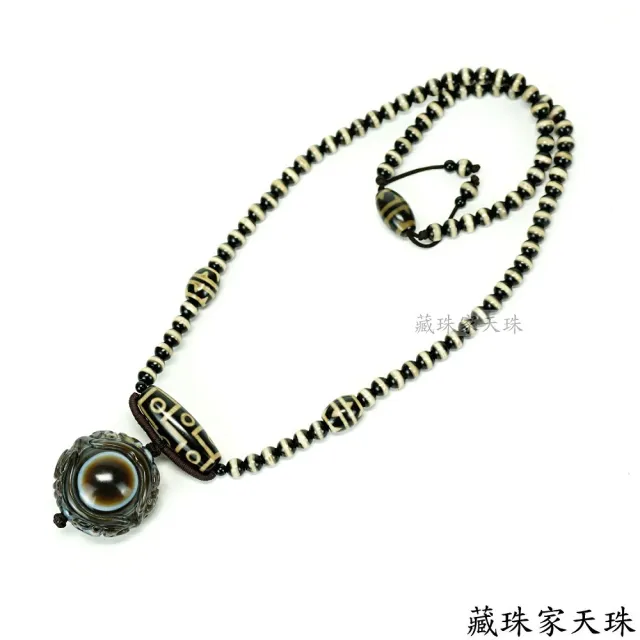 【藏珠家】精品38mm財咒天兩眼天眼天珠項鍊