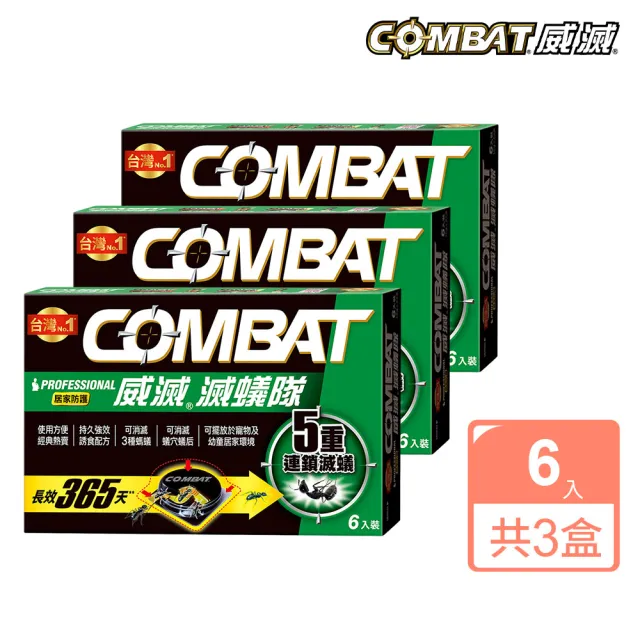 【Combat 威滅】雙11限定-滅蟻隊 居家防護 1.5gx6入x3盒(除螞蟻藥)