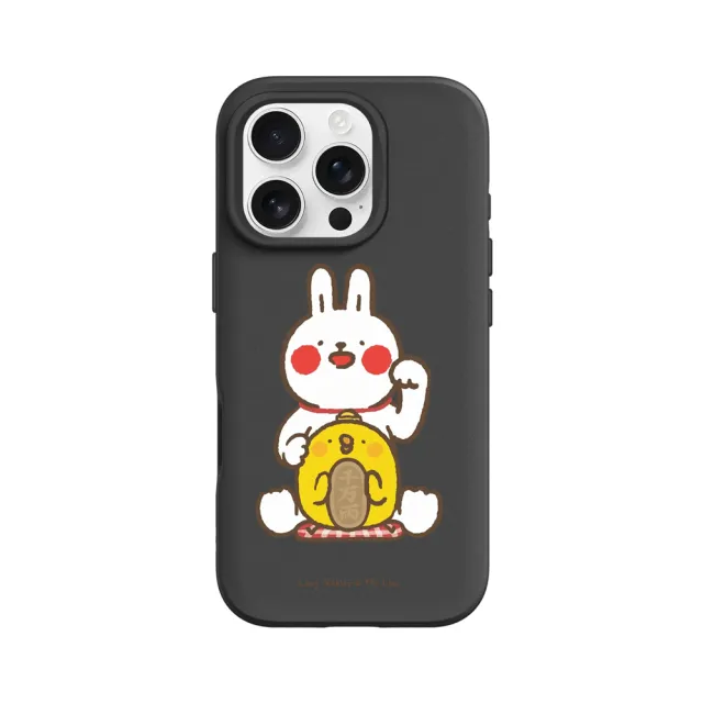 【RHINOSHIELD 犀牛盾】iPhone 16系列 SolidSuit MagSafe兼容 磁吸手機殼/招財(懶散兔與啾先生)
