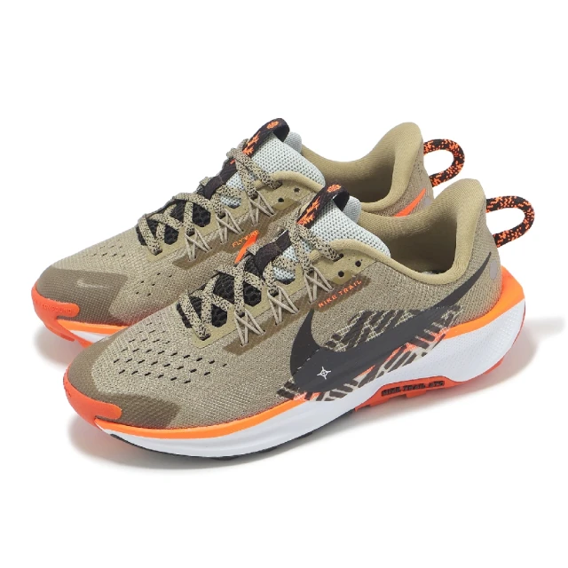 NIKE 耐吉 野跑鞋 Reactx Pegasus Trail 5 GS 大童 女鞋 卡其 橘 戶外 運動鞋(FV5638-200)