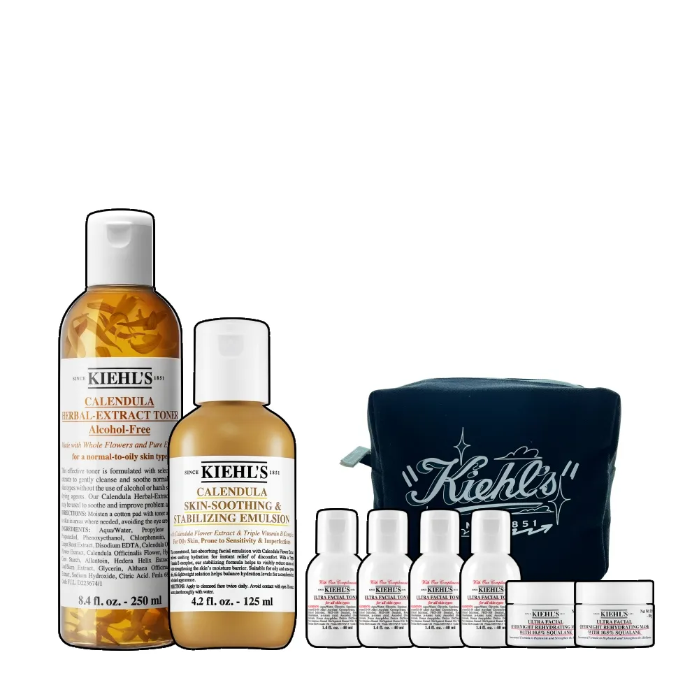 【契爾氏】官方直營 金盞花B5保濕組(Kiehl’s /化妝水250ml+金盞花乳液125ml)