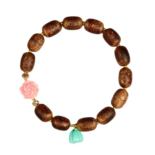 【禧禧珠寶】沉香木牡丹花手鍊