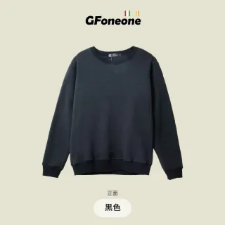 【GFoneone】休閒圓領保暖刷毛上衣-黑色(刷毛T 圓領T 長袖T 保暖T)