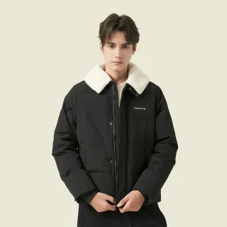 【ELLE ACTIVE】男款 保暖領可拆羽絨外套-黑色(EA24A2M6701#99)