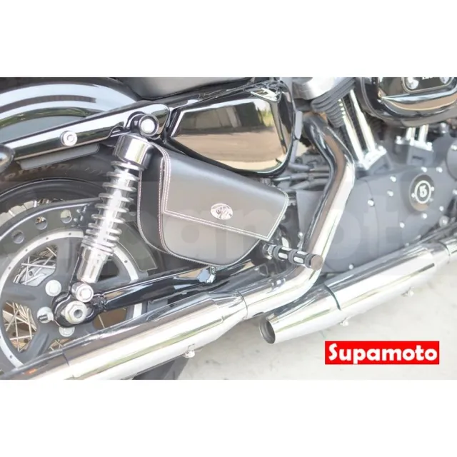 【Supamoto】MG66―三角金屬扣側蓋包 (皮革馬鞍袋/復古檔車改裝/側包/側箱/車頭車尾包/加掛包包)