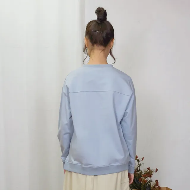【Hana Mokuba】花木馬日系女裝不對稱剪接趣味植絨印花大學T(T恤)