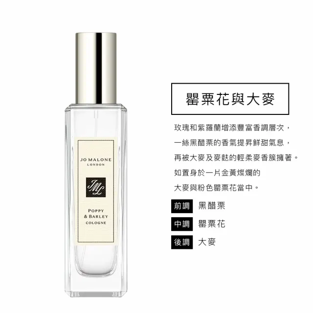 【Jo Malone】香水 30ml 多款任選(英國梨小蒼蘭/鼠尾草海鹽/黑莓子/藍風鈴/黑石榴/橙花/罌粟花-國際航空版)