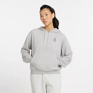 【NEW BALANCE】NB 圖案連帽上衣 連帽上衣 女款 灰色(WT43558AG-F)