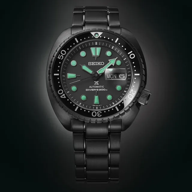 【SEIKO 精工】PROSPEX 黑潮系列海龜機械潛水錶/45mm 父親節 (4R36-06Z0SD SRPK43K1)