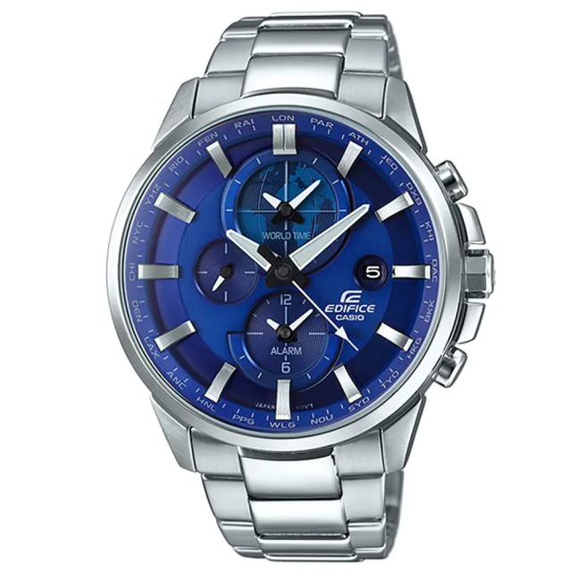【CASIO 卡西歐】EDIFICE 世界地圖 時尚腕錶 母親節 禮物 推薦(ETD-310D-2AV)