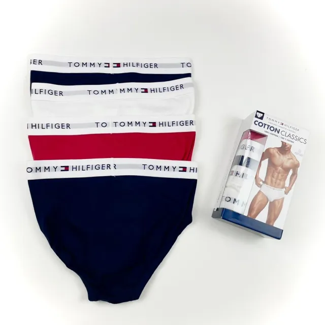 【Tommy Hilfiger】四件盒裝 Tommy Hilfiger 開洞 純棉 三角褲 男 男性 送禮 湯米 內褲(三角褲9902DH1)