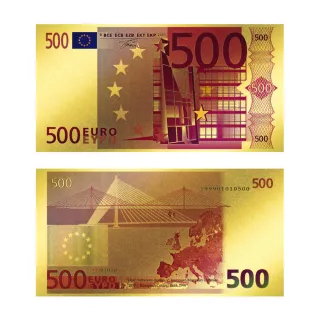 【三省堂】黃金鈔票 EURO 歐元純金紀念鈔票(最美麗的鈔票 收藏送禮 禮贈品)