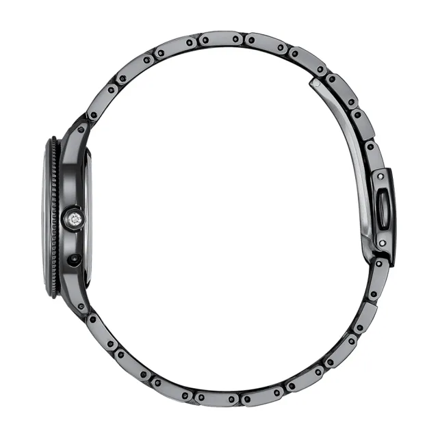 【CITIZEN 星辰】xC 限定款宇宙幻彩光動能日月顯示電波鈦金屬女錶-黑/29mm(EE1008-56E)618 禮物
