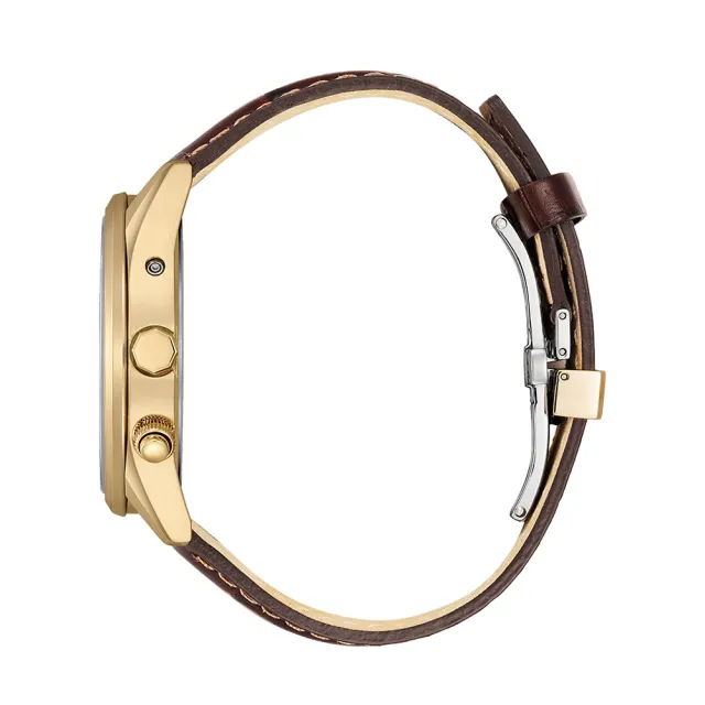 【CITIZEN 星辰】GENTS 英倫風尚光動能電波時尚男錶-灰x咖啡/43mm(CB0273-11H)618 禮物