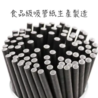 【CLEAN 克林】箱售營業用 黑色紙吸管12mm尖口裸包2000支/箱(夜店 派對 節慶 波霸 珍奶 奶昔)