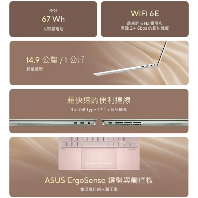 【ASUS 華碩】13.3吋R7觸控輕薄筆電(ZenBook UM5302LA/R7-7840U/16G/512G SSD/W11/2.8K)