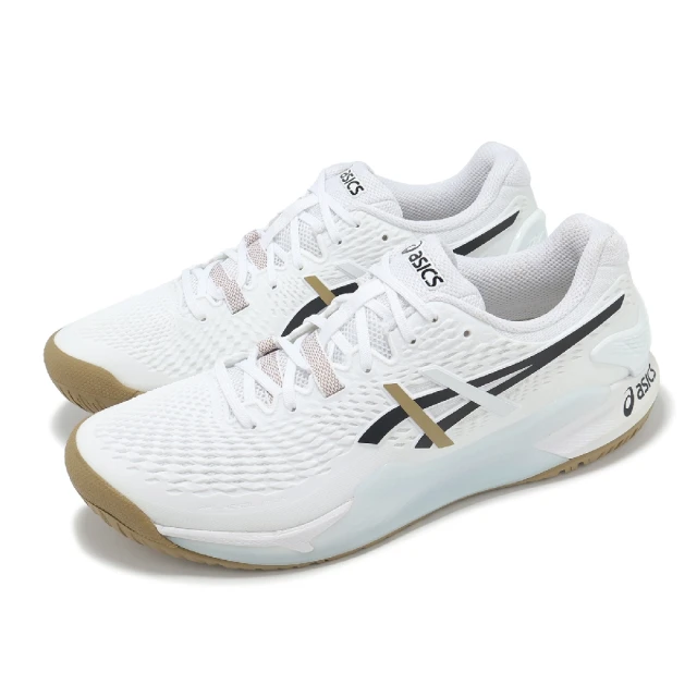 asics 亞瑟士 網球鞋 GEL-Resolution 9 男鞋 白 黑 棕 緩衝 穩定 運動鞋 亞瑟士(1041A453100)