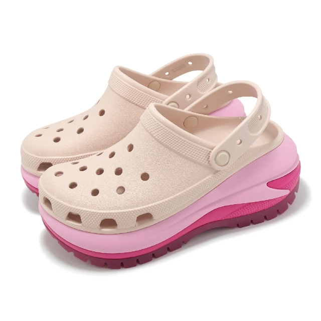 Crocs 洞洞鞋 Mega Crush Matte 男女鞋 石英粉 經典光輪花呢克駱格 厚底 休閒鞋 卡駱馳(2107496WS)