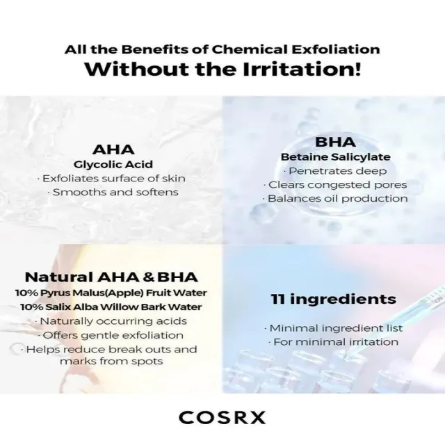 【COSRX】AHA BHA皮脂角質護理淨膚爽膚水 150ml(三重效果的酸性爽膚水)