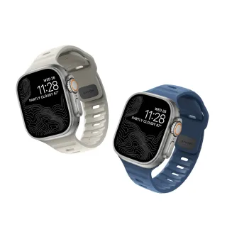 【NOMAD】Apple Watch專用運動風FKM橡膠錶帶-44/45/46/49mm(採用316不鏽鋼材質連接器設計)