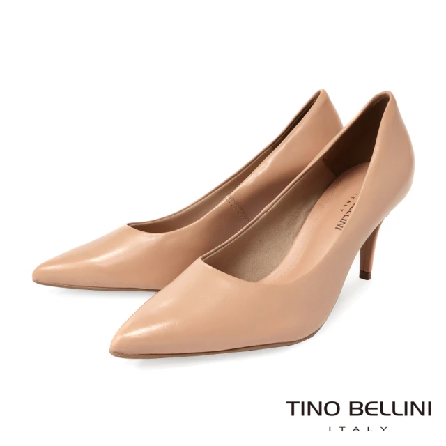 TINO BELLINI 貝里尼 巴西進口素面尖頭8cm高跟鞋FSET007B(裸膚)