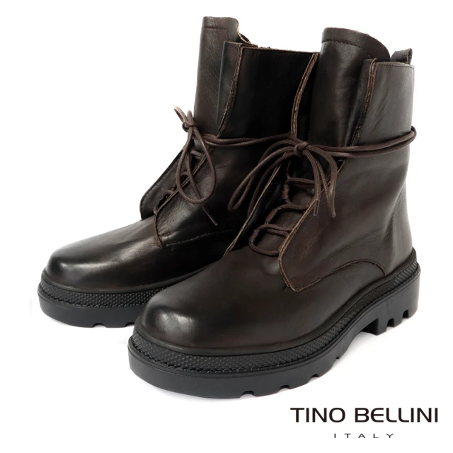 TINO BELLINI 貝里尼 義大利綁帶軍靴FWMO013-6(咖啡)