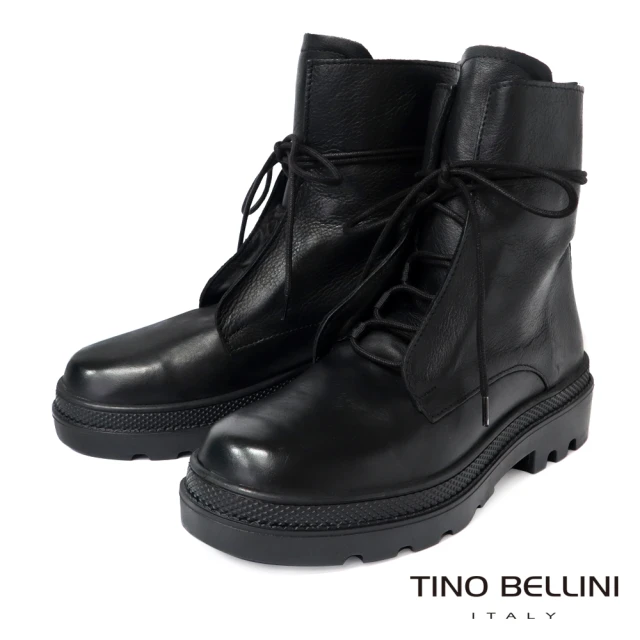 TINO BELLINI 貝里尼 義大利綁帶軍靴FWMO013-1(黑色)