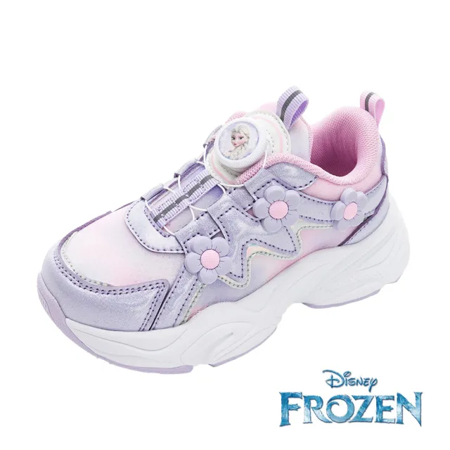 【Disney 迪士尼】冰雪奇緣 童鞋 輕量旋轉扣運動鞋/柔軟 舒適 透氣 紫(FOKR41717)