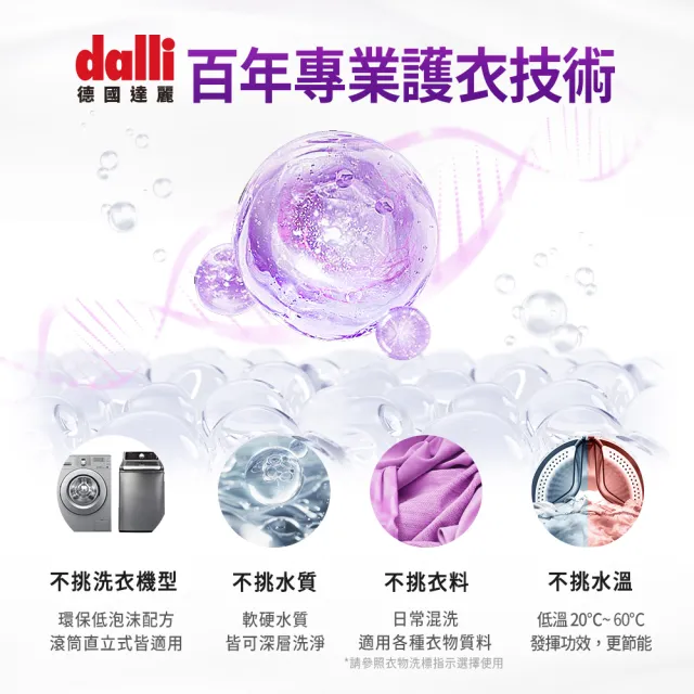 【Dalli德國達麗】深色超濃縮酵素洗衣精1.1Lx2(防褪色/牛仔/黑色衣物)