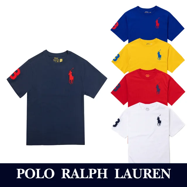 【RALPH LAUREN】RL POLO 經典圓領大馬素面短袖T恤 上衣-青年款-多色組合(平輸品/素T/短T/可男女穿搭)