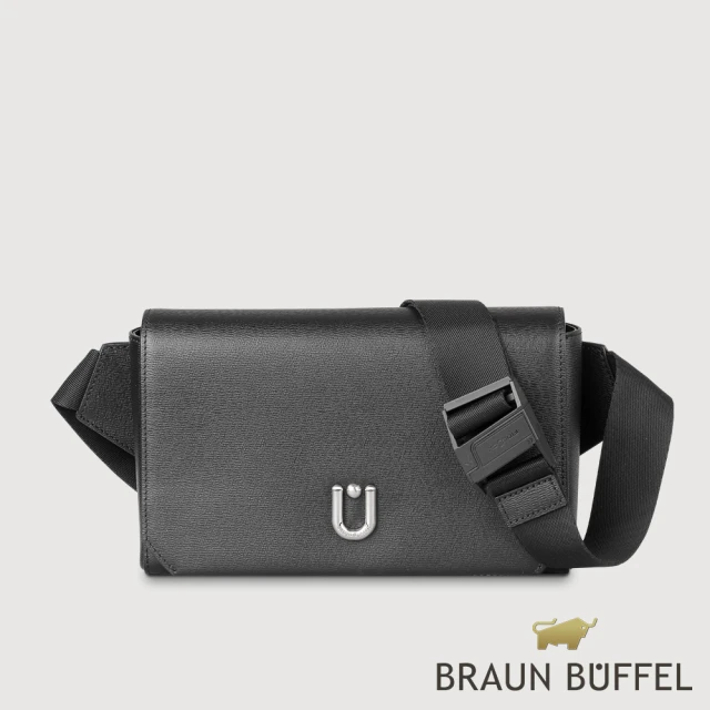 BRAUN BUFFEL 德國小金牛 台灣總代理 斯萊特 腰胸包-黑色(BF552-07-BK)