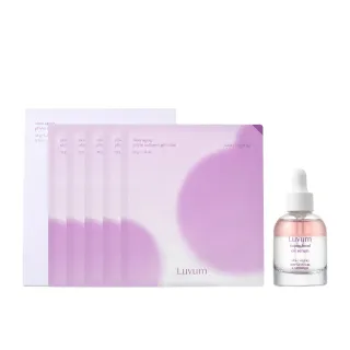 【Luvum】膠原蛋白彈性組 植物膠原蛋白冰凝膠面膜5片+精華油 30ml 敏感肌適用 全天候保濕(官方直營)