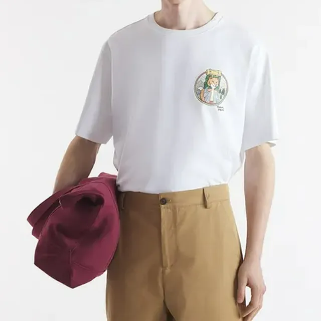 【Maison Kitsune】登山小狐狸 白色 中性 純棉 寬鬆 短袖 短T 上衣 S M L